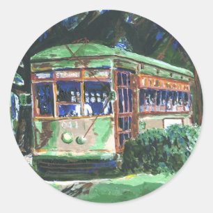 New Orleans Street Car Classic Round Sticker