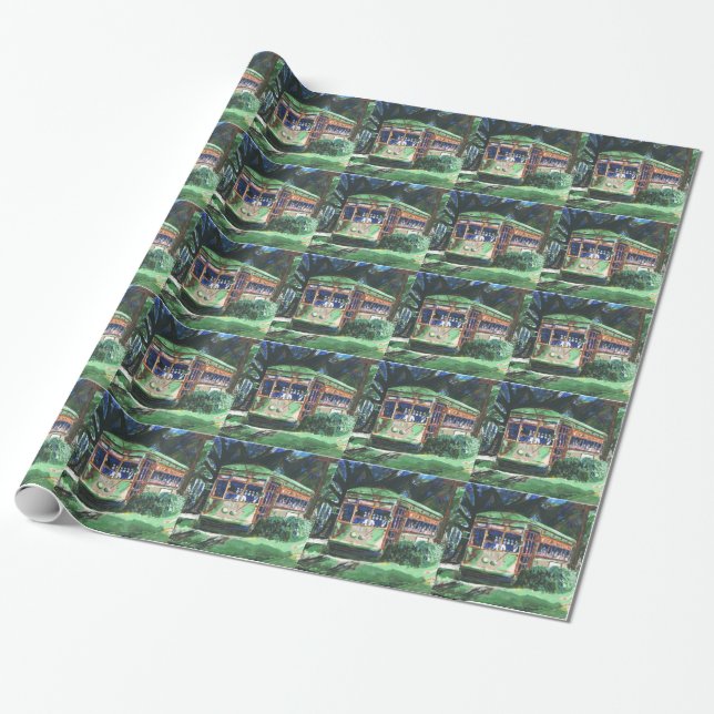 New Orleans Street Car Wrapping Paper (Unrolled)