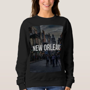 New Orleans Street Scene Art Print Vibrant Citys Sweatshirt