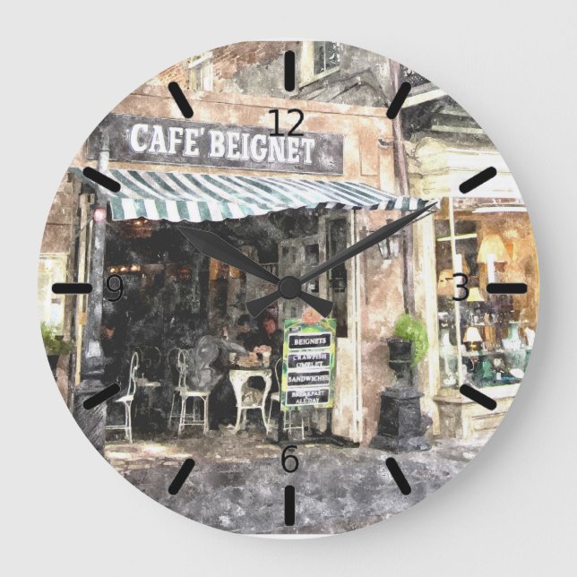 New Orleans Street Scene Wall Clock (Front)