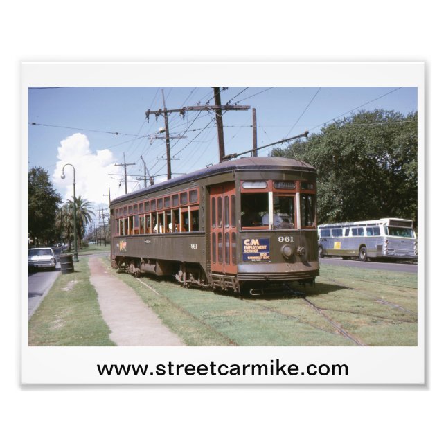 New Orleans Streetcar 961 8x10 Print (Front)