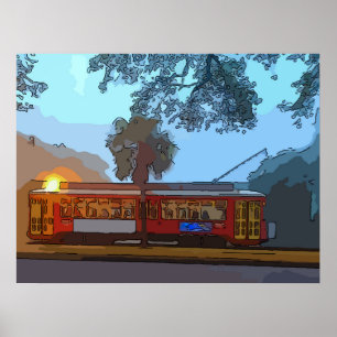 New Orleans Streetcar Morning Poster