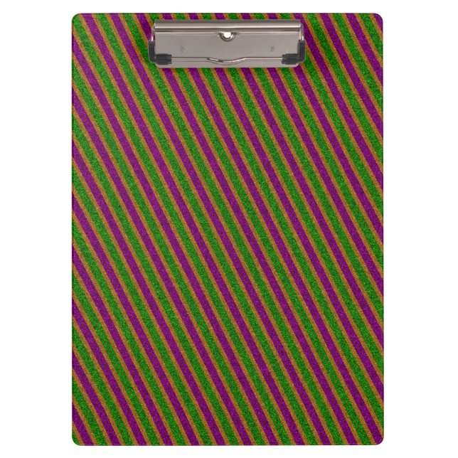 New Orleans Stripe Glitter Clipboard (Front)