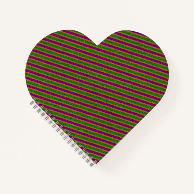 New Orleans Stripe Glitter Notebook (Front)