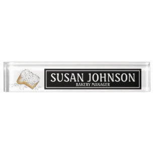 New Orleans Sugary Beignet Pastry NOLA Bakery Nameplate