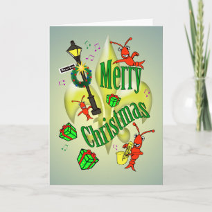 New Orleans Themed Merry Christmas Holiday Card