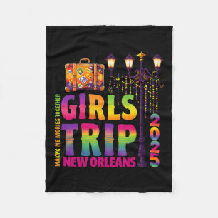 New Orleans Trip 2025 Mardi Gras New Orleans Party Fleece Blanket