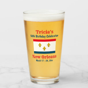 New Orleans Trip Birthday Party Favour Beer Pint Glass