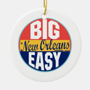 New Orleans Vintage Label Ceramic Ornament