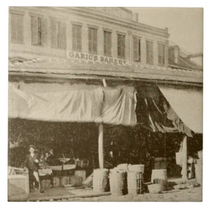 New Orleans Vintage Photography Old French Market Ceramic Tile