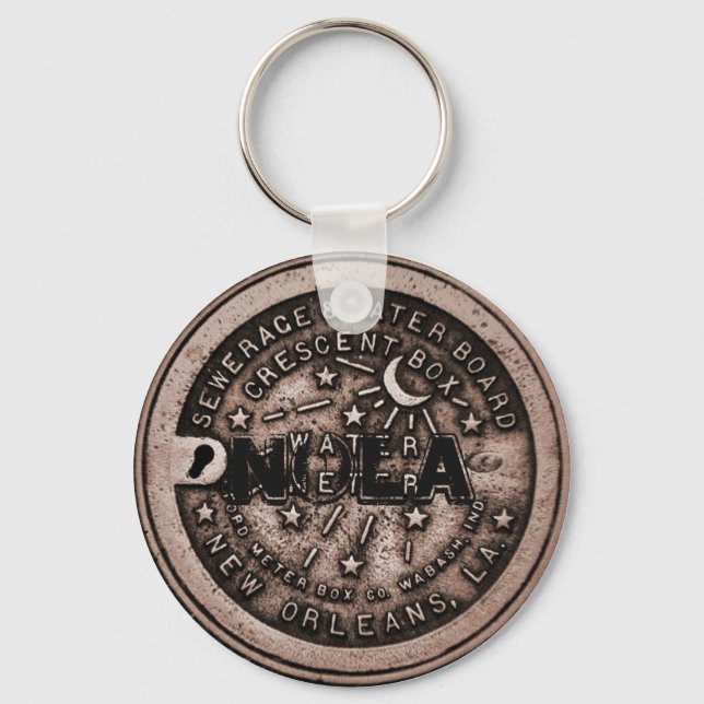 New Orleans Water Metre Cover edit text Key Ring (Front)