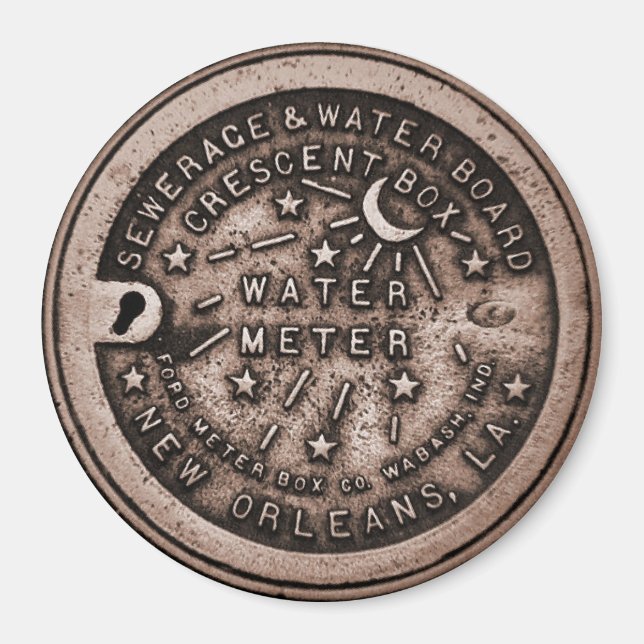 New Orleans Water Metre Cover Magnet (Front)