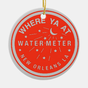 New Orleans Water Metre Cover Red Ceramic Tree Decoration