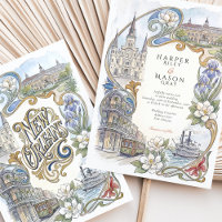 New Orleans Watercolor Landmarks Wedding