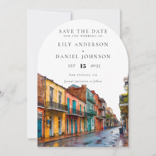 New Orleans Watercolor Photo Wedding Arch Save The Date