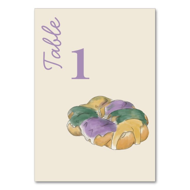 New Orleans  Watercolor  Table Number (Front)