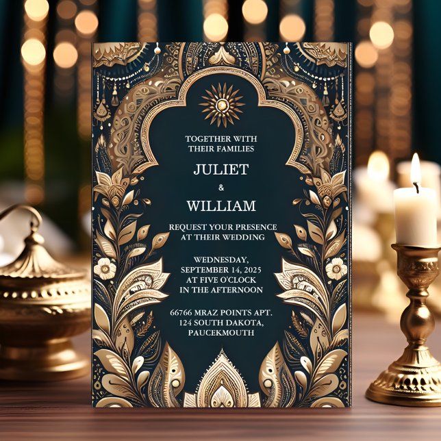 New Palace Hindi Henna Mehndi Indian Style Wedding Invitation (Creator Uploaded)