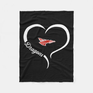 New Palestine Dragons Logo Half Heart Slogan Hs Fleece Blanket