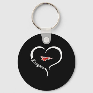 New Palestine Dragons Logo Half Heart Slogan Hs  Key Ring