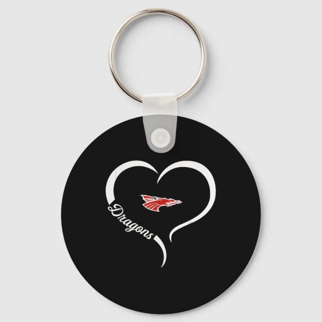 New Palestine Dragons Logo Half Heart Slogan Hs  Key Ring (Front)