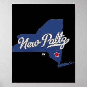 New Paltz New York Ny Map  Poster