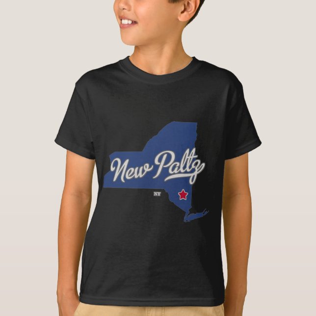 New Paltz New York Ny Map  T-Shirt (Front)