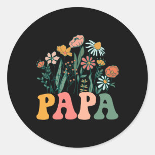 New Papa Wildflower First Birthday & Baby Show Classic Round Sticker