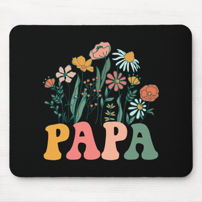New Papa Wildflower First Birthday &amp; Baby Show Mouse Pad (Front)