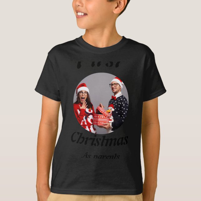 New Parents 2025 Christmas Photo T Shirt  (Front)