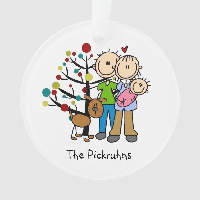 New Parents Baby Girl, Dog Holiday Ornament (Front)