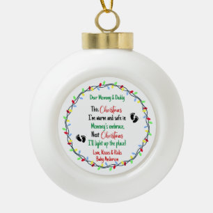 New Parents Ceramic Ball Christmas Ornament