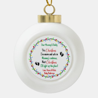 New Parents Ceramic Ball Christmas Ornament