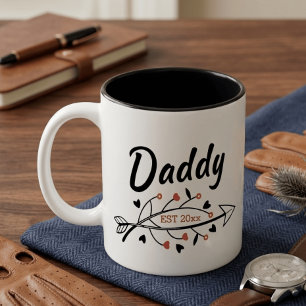 New Parents Daddy Personalised established year Two-Tone Coffee Mug