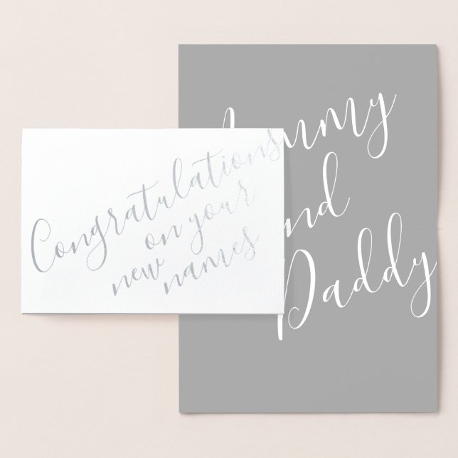 New Parents Elegant Calligraphy Congratulations Foil Card (Display)