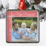 New Parents Family First Christmas Photo Metal Ornament<br><div class="desc">Celebrate your first year as parents with a heartfelt keepsake ornament! Personalise this charming Christmas tree decoration with your favourite photo of your new family, along with your baby's name and birth date. It's a beautiful way to capture this special milestone and create lasting memories for years to come. Perfect...</div>