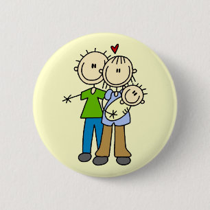 New Parents with Baby Tshirts and Gifts 6 Cm Round Badge