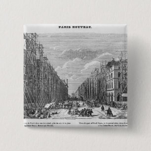 New Paris, view of a part of Rivoli street 15 Cm Square Badge