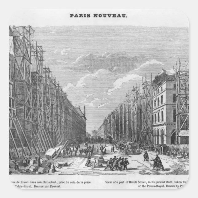 New Paris, view of a part of Rivoli street Square Sticker (Front)