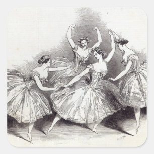 New Pas de Quatre, by Mdlles Square Sticker