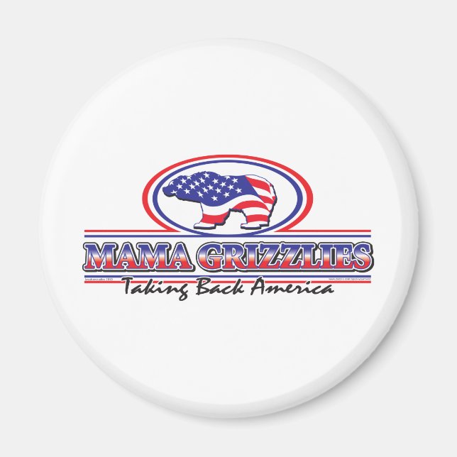 NEW-Patriotic-Grizzly Magnet (Front)
