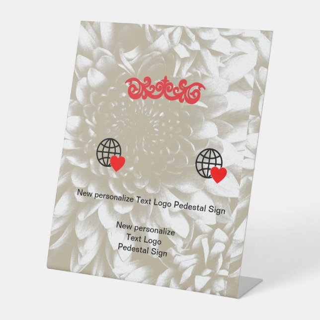 New personalise Text Logo Pedestal Sign (Front)