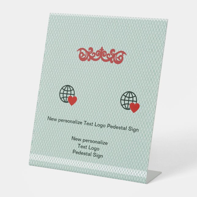 New personalise Text Logo Pedestal Sign (Front)
