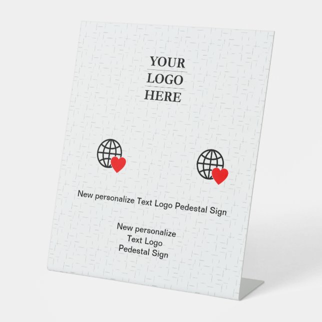New personalise Text Logo Pedestal Sign (Front)