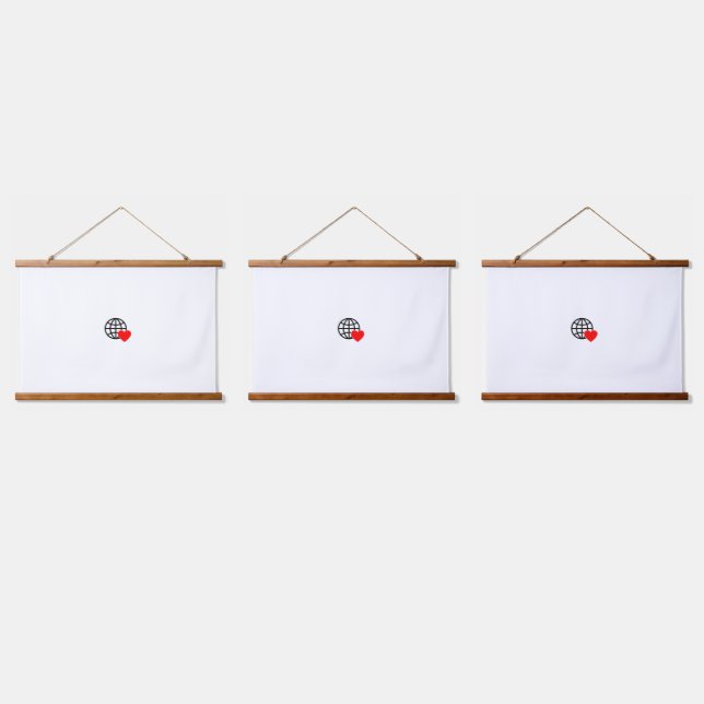 New personalise Text Logo Wood Topped Wall Tapestr Hanging Tapestry (Triple)