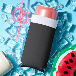 New Personalised a black and white photo of a cloc Seltzer Can Cooler