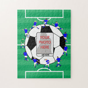 New Personalized Soccer Ball and Players Jigsaw Puzzle