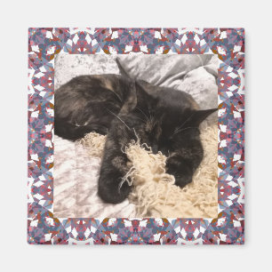 New Pet Brown Gray Christmas Square Frame Magnet