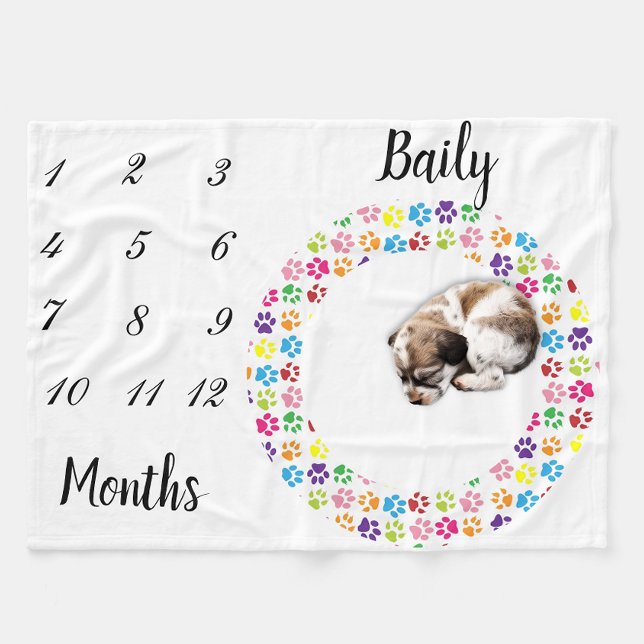 New Pet Dog Cat Milestone Blanket Photo Backdrop (Creator Uploaded)