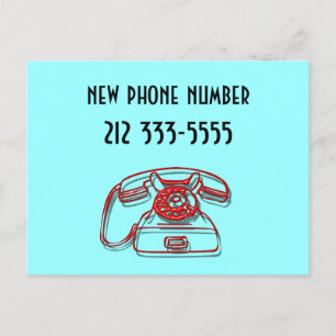 new phone number postcard