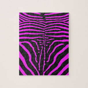 New Pink Black Zebra Print accessories - customise Jigsaw Puzzle